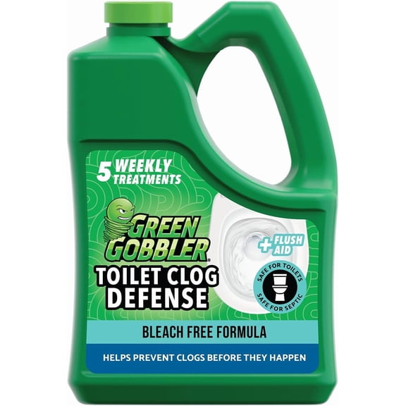 Toilet Clog Defense - Coats Pipes to PREVENT Toilet Clogs and Improves Flush Performance - Safe for Septic - Great for Old Plumbing, Low & Slow Flow Toilets, 5 Treatments, 64 oz