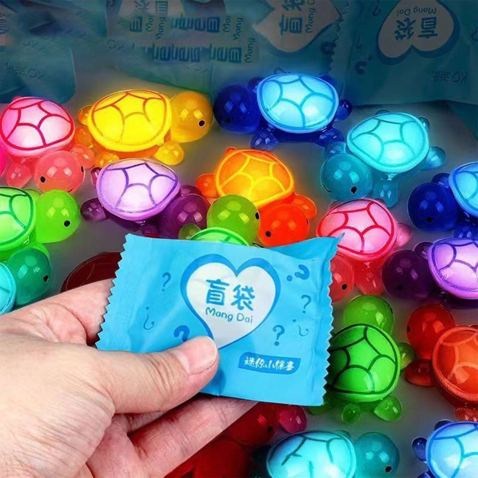100PCS Mini Resin Animals Turtles Night Glow,Mini Animals Figures,Mini Turtless Turtle Toys Miniature Things Figurines to Hide, Tiny Turtles for DIY Fairy Garden Decoration Dollhouse Micro Landscaping