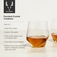 thumbnail image 3 of Viski Faceted Glasses for Margarita, Whiskey, Gifts for Men, 11oz Set of 2, 3 of 7