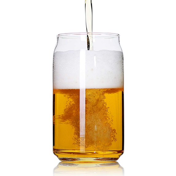 Large Beer glasses,20 oz Can Shaped Beer Glasses, Elegant Shaped Drinking Glasses is Ideal Gift,Tumbler Beer Glasses Great for Any Drink and Any Occasion