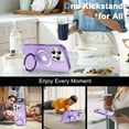 thumbnail image 5 of Ancove for iPhone 15 Pro Max Case with Invisible Magnetic Stand, Compatible with Mag-Safe Military-Grade Protection with Built-in Screen Protector, Shockproof Phone Case for Women Men,Purple, 5 of 6