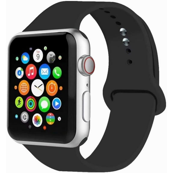 3Pcs Silicone Sport Replacement Watch Band for 38/40mm Apple Watch Series 1 2 3 4 5 6 Nike (1x Sm-Med & 1x Med-Lg Size Bands) - Lavender