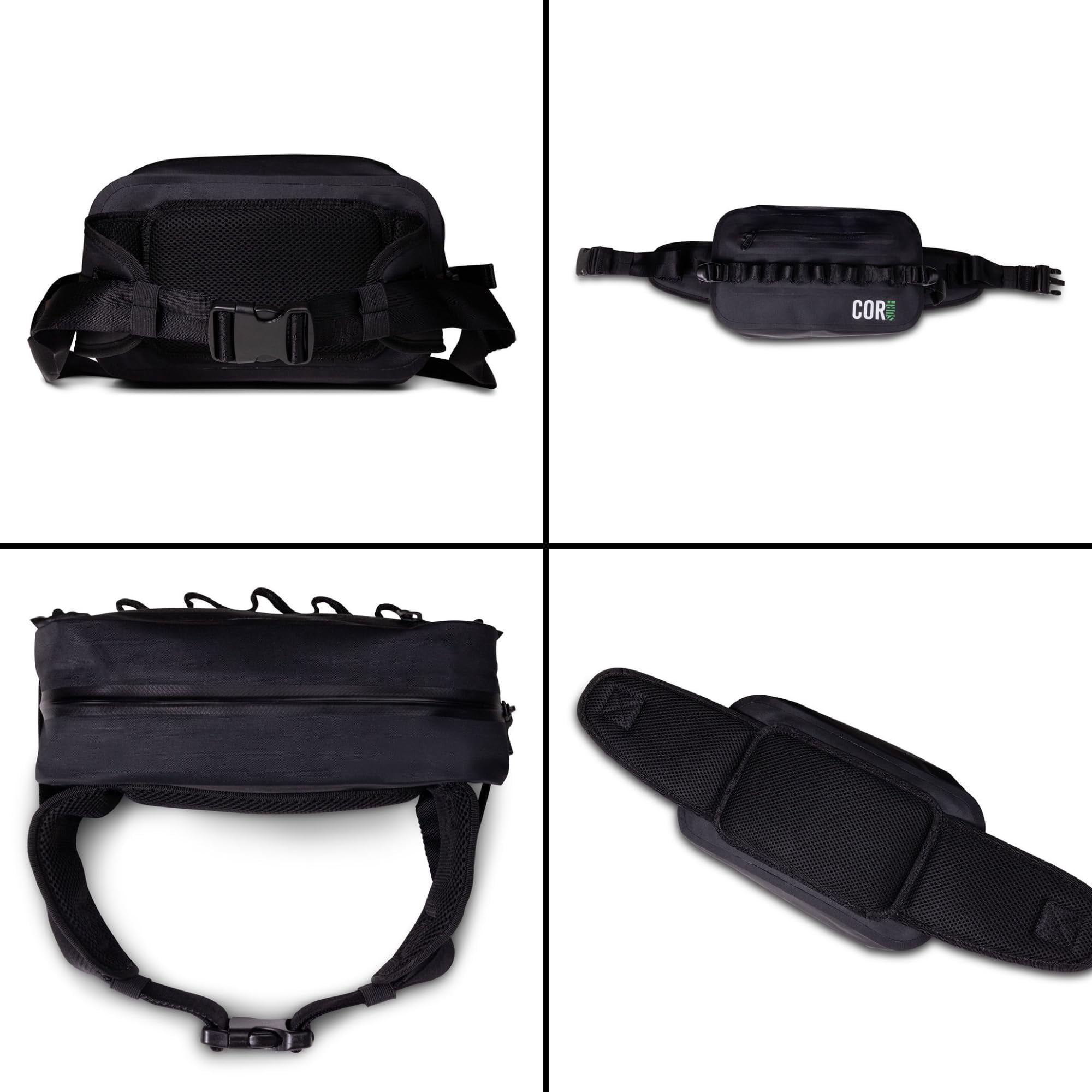 Waterproof Waist Pack 2.5L | Waterproof Belt Bag with Wide, Comfortable Waist Strap, Floating Waterproof Fanny Pack for Travel, Fly Fishing, Beach, Swimming, Paddleboarding, Kayaking (Black)