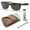 Matte Black on Transparent Frame | G-15 Green Lens, variant on RB2132 NEW WAYFARER COLOR MIX Square Shaped Non-Polarized Sunglasses for Men & Women - Includes Official RAYBAN Eyewear Kit - Ideal Formal & Casual Wear Sunglasses - Grey Lens