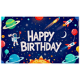 thumbnail image 3 of Astronaut Themed Colorful Happy Birthday Banner Backdrop Background Party Supplies for Birthday Party Decors Photography Props Space Party Decorations, 3 of 8