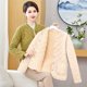 thumbnail image 5 of Parkas de manga larga para mujer, moda de invierno, abrigo pequeño de cuello alto a rayas, chaqueta de pana, abrigo grueso y cálido, chaqueta de talla grande, abrigo de poliéster para mujer, 5 of 7