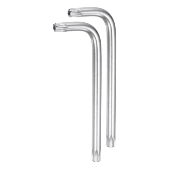 Uxcell 2pcs T45 Tamper Proof Torx Star Key Bit Wrench 4.49" L-Shaped 6 Points Wrenches CR-V Hand Tool