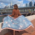 thumbnail image 4 of 1pc Flamingo Pattern Summer Vacation Beach Sunscreen Oversized Beach Towel Scarf Shawl for Women, 4 of 6