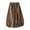 Coffee, variant on Midi Skirt for Women 2025 Fashion Solid Color Elastic Waist Casual Cotton Linen Skirts with Pocket Women's Skirts