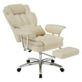 thumbnail image 3 of Llinc Store Big and Tall Office Chair with Footrest, Leather Computer Executive Chair, Ergonomic High Back Reclining Chair, Large Home Beige Office Chair, 3 of 10