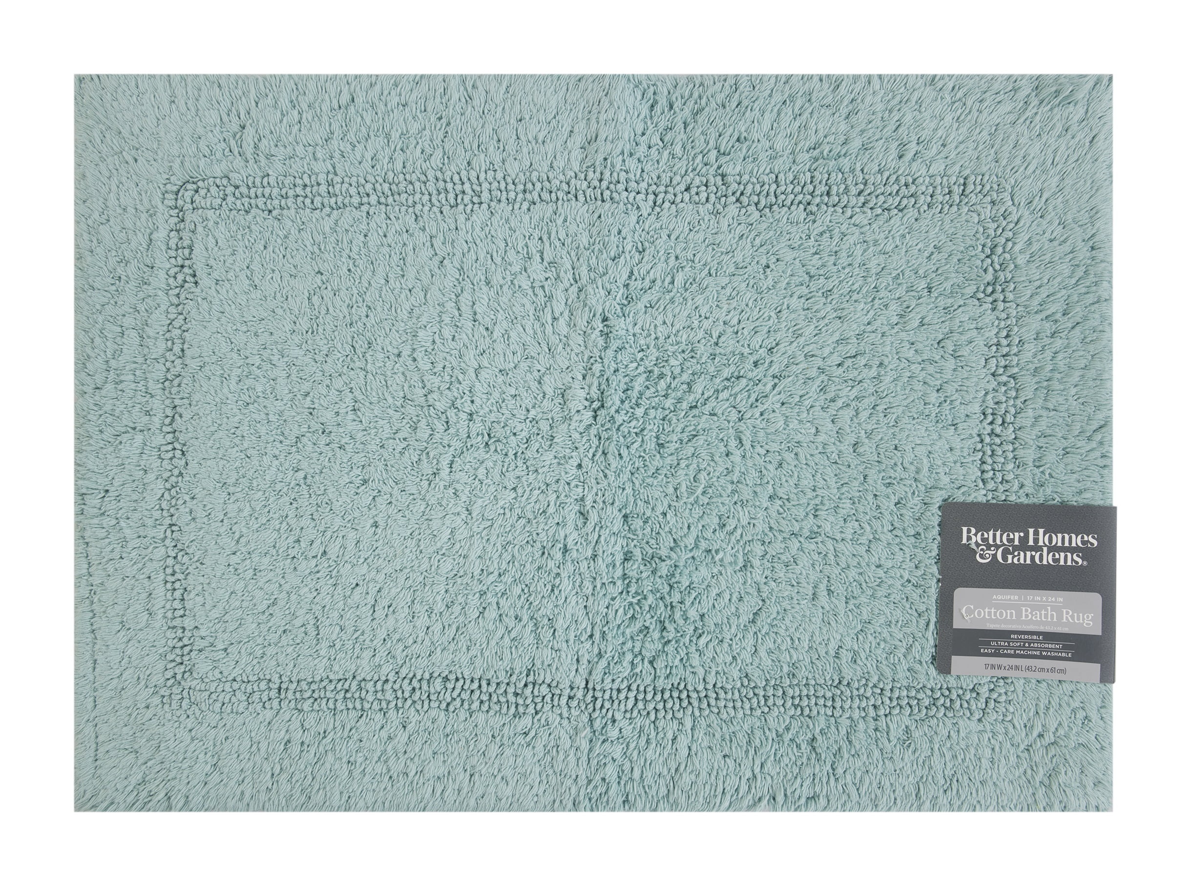 Blue Cream Bath Mat-hand Made 100% Cotton Ultra Soft and 