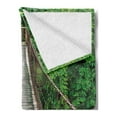 thumbnail image 2 of Wooden Bridge Soft Flannel Fleece Throw Blanket, Exotic Rope Walkway Through Treetops in Rain Forest Adventure Nature Photo, Cozy Plush for Indoor and Outdoor Use, 50" x 70", Multicolor, by Ambesonne, 2 of 5