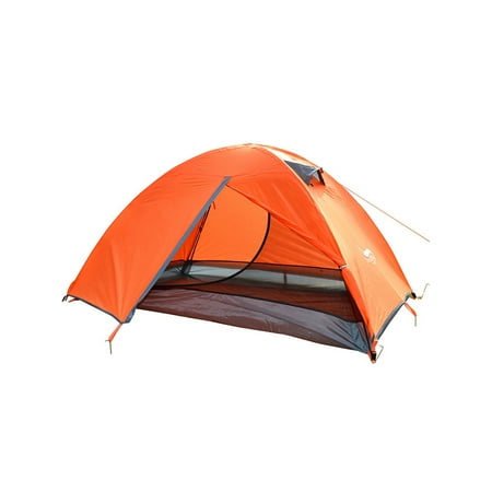 2 Person Outdoor Camping Tent Ultralight Camping Dome Tent Outdoor 1.85 KG Camping Green Orange