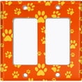 thumbnail image 6 of Metal Light Switch Plate Cover Puppy Dog Paw Prints Orange Yellow DOG028, 6 of 15