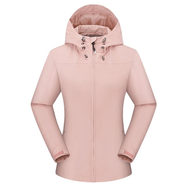 IMENGL Manteau d'Alpinisme Extérieur Ajusté à Capuche Uni avec Poches, Rose m, Taille M-5TG