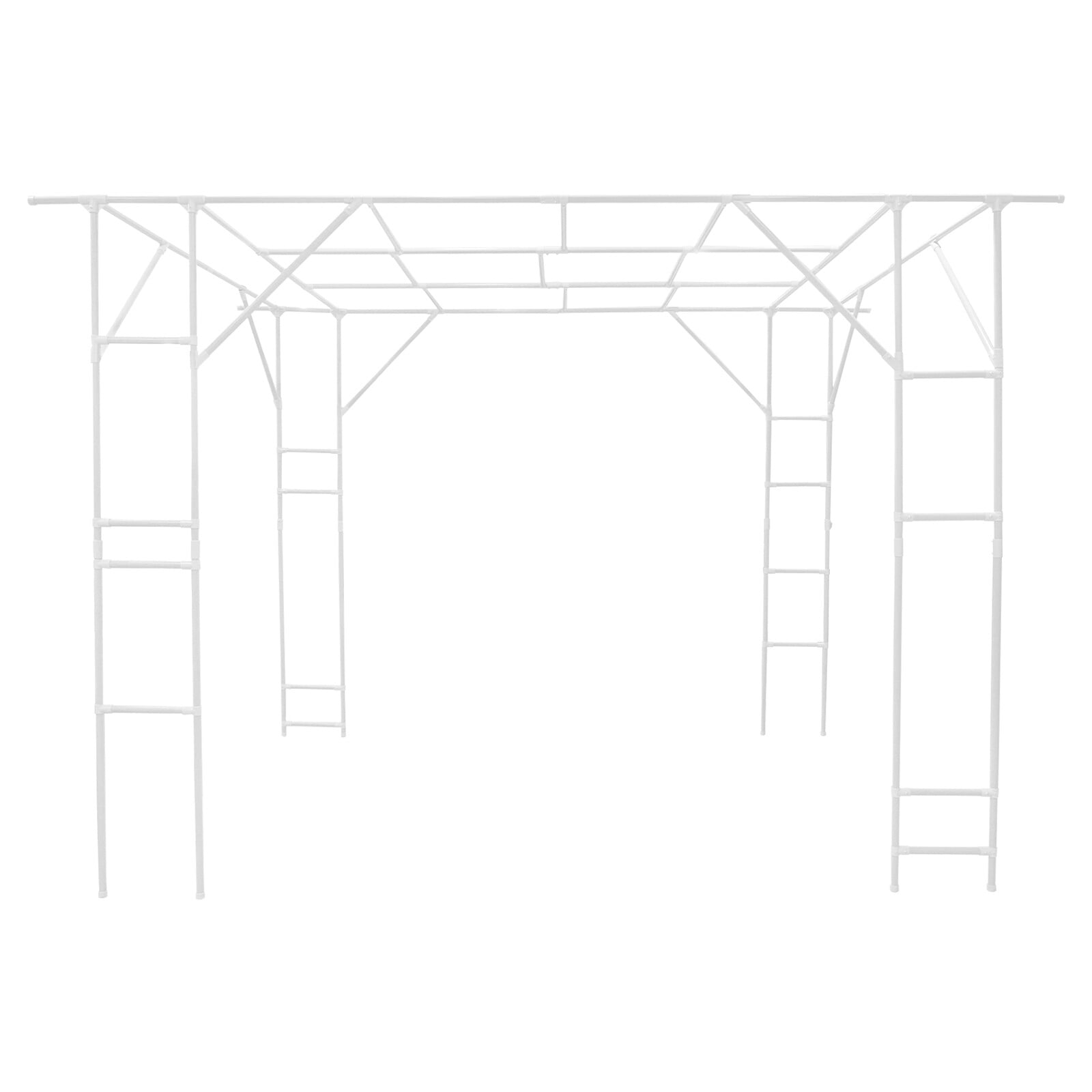 White Garden Arch Trellis 9.84 x 6.56 x 7.55Ft Tall Garden Arch Trellis Metal Plant Support Trellis Archway Plant Climbing Pergola for Vegetables Plant Cucumber Trellis Decoration - Green
