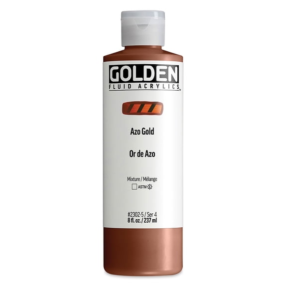 Golden Fluid Acrylic - Azo Gold, 8 oz bottle