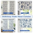thumbnail image 7 of DriftAway Freda Jacobean Floral Linen Blend Blackout Thermal Insulated Energy Saving Privacy Window Curtain Valance Rod Pocket 2 Layers Single 50 Inch by 18 Inch plus 2 Inch Header Navy Beige, 7 of 7