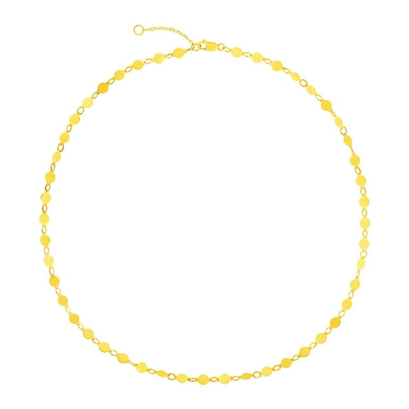 14k Yellow Gold Necklace with Polished Circles 16.25 in
