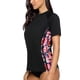 thumbnail image 1 of Camisa de natación de manga corta de dos piezas para mujer con sujetador integrado para nadar al aire libre con pantalones cortos, 1 of 7