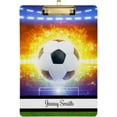 thumbnail image 1 of FMSHPON Burning Soccer Ball Clipboard Hardboard Wood Nursing Clip Board and Pull for Standard A4 Letter 13x9 inches, 1 of 6