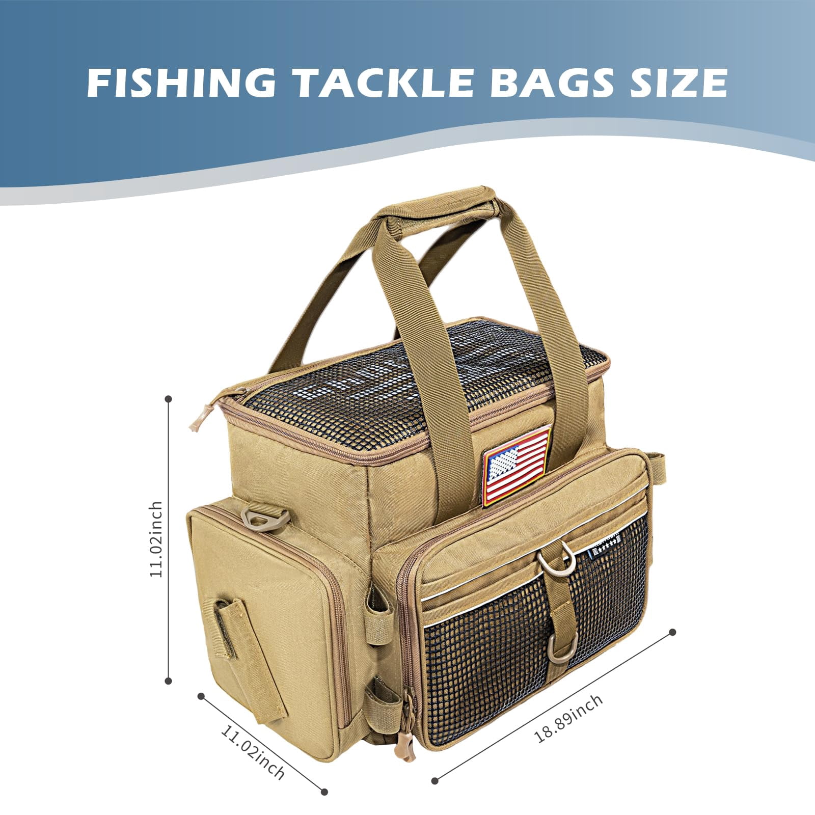 Ghosthorn Fishing Tackle Bags Salt Water Resistant Tackle Box Bag -large capacity tackle storage