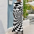 thumbnail image 2 of Optical Illusion Op Art Black and White Long Dress dresses for women beach outfits for women, 2 of 4