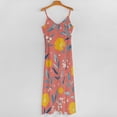 thumbnail image 5 of Floral Orange Coral Pattern Design Sleeveless Dress Loose Women's Dress Dresses Luxury Evening Dresses, 5 of 9