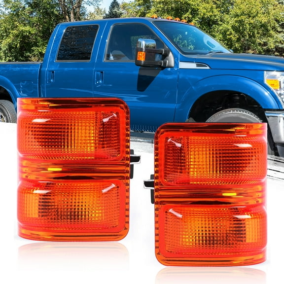 Kojem Side Mirror Turn Signal Lights for 2008-2016 Ford F-250 F-350 Amber Lens