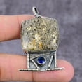 thumbnail image 2 of Natural Turtela Fossil, Topaz Gemstone 925 Sterling Silver Pendant 2.22", 2 of 4