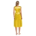 thumbnail image 2 of Yartina Tunique de Danse Sans Manches pour Femmes, Performance de Danse Lyrique, Jaune TG, 2 of 7