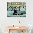 thumbnail image 2 of Orinice  Vintage Funny Black Cat Sink Co  Wash Your Paws Canvas Wall Art Trendy Cute Cat Painting Retro Bathroom  16x12in, 2 of 6