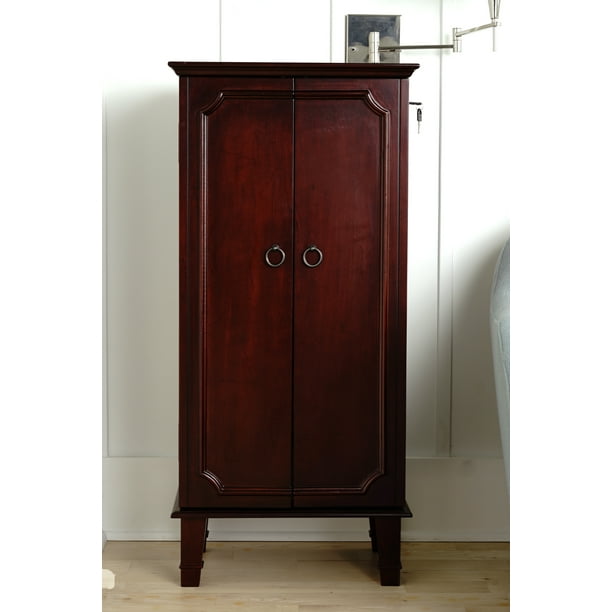 Cabby Fully Locking Standing Jewelry Armoire Cherry