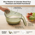 thumbnail image 3 of Multifunctional Fruit and Rice Washing Bowl,Aesthetic Multifunctional Rice Strainer with Handle Aesthetic Strainer with Handle,Kitchen Colander for Vegetables Rice Pasta and Cheese, 3 of 5
