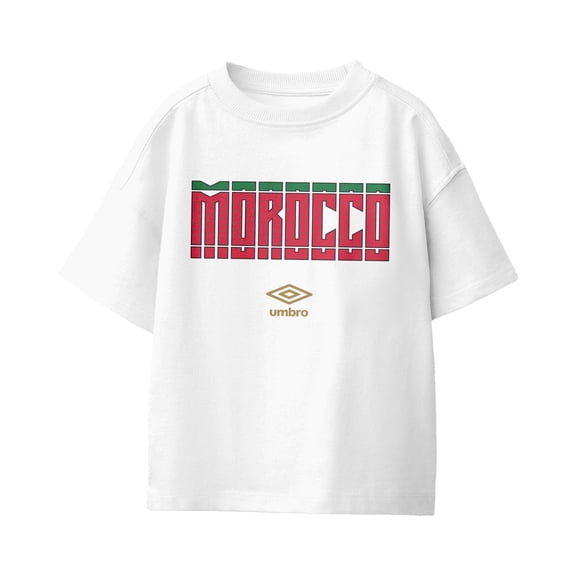 Umbro Kids Morocco Stacked Soccer T Shirt (White, XS-XL)