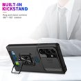 thumbnail image 2 of Design for Samsung Galaxy S23 Ultra 5G Phone Case with Screen Protector Card Holder Stand Kickstand Heavy Duty Slim Shockproof Hybrid Rugged Drop Protective Cover for Women Men 6.8 inch Black, 2 of 12