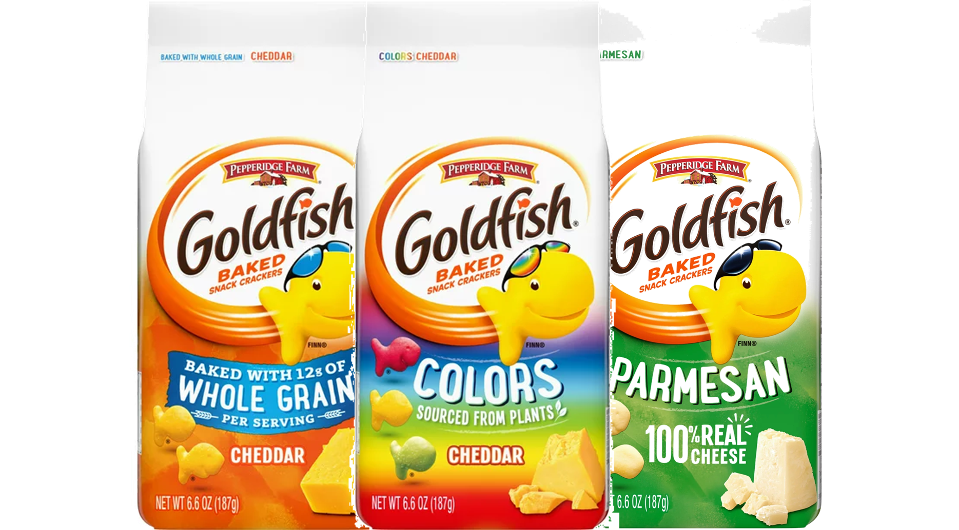 Pepperidge Farm Goldfish Crackers, Colors, Whole Grain, Parmesan