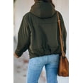 thumbnail image 3 of Women's Green Zipper Hooded Coat with Pocket, 3 of 7