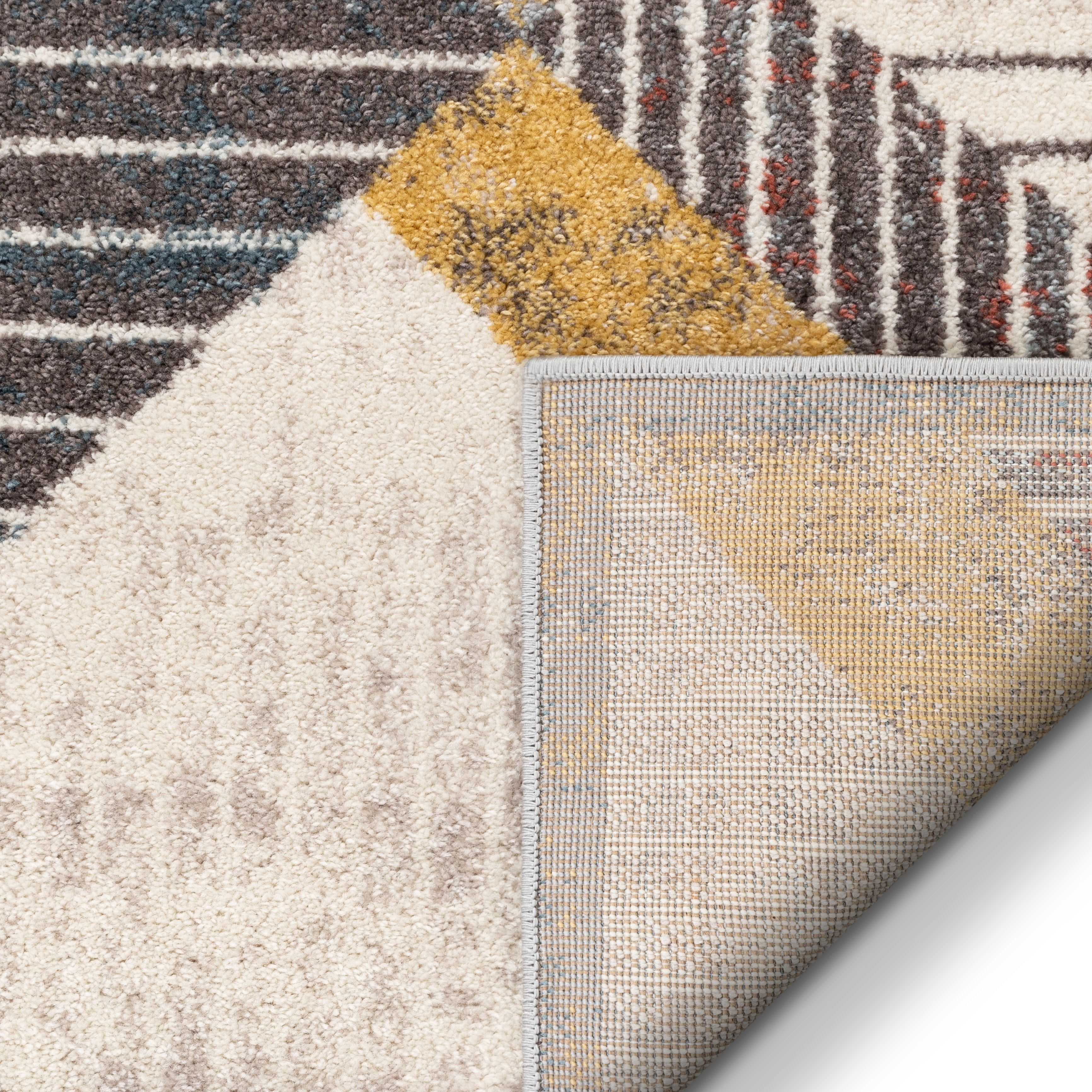 Sydney Jacey Grey Modern Geometric Distressed 5'3" x 7'3" Area Rug