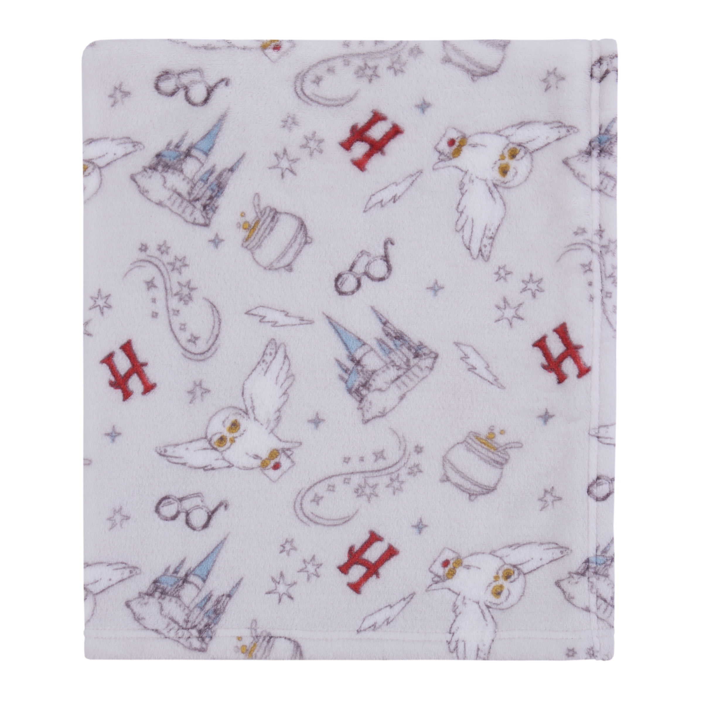 Warner Brothers Harry Potter Plush Baby Blanket, Gray, Infant Child