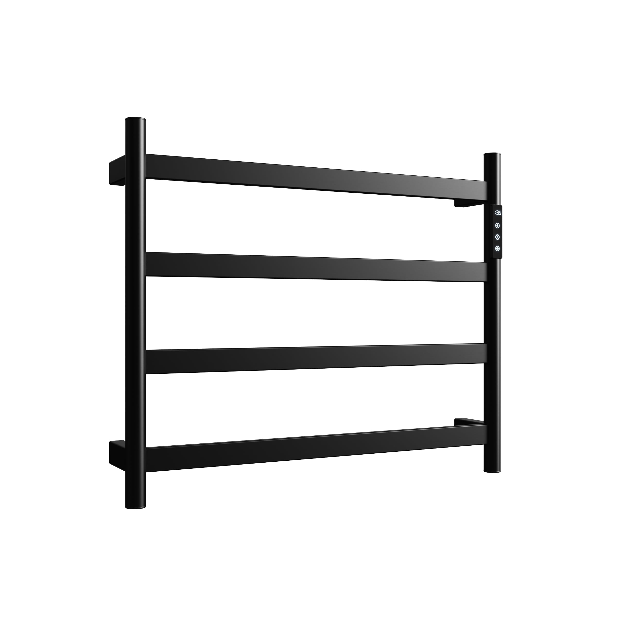 22.5" Heated Towel Rack for Bathroom,Wall Mounted with Intelligent Touch Screen Timer, 4-Bar Towel Warmer, 304 Stainless Steel Polished, Plug-in/Hard-Wired