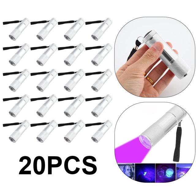 9LED UV Linterna Portátil Morada Antideslizante 395nm Retroiluminación (Astilla)