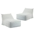 thumbnail image 2 of Christopher Knight Home 48" Outdoor Bean Bag Lounge Chair, Weather-Resistant Fabric, Light Gray. Set of 2, 2 of 8