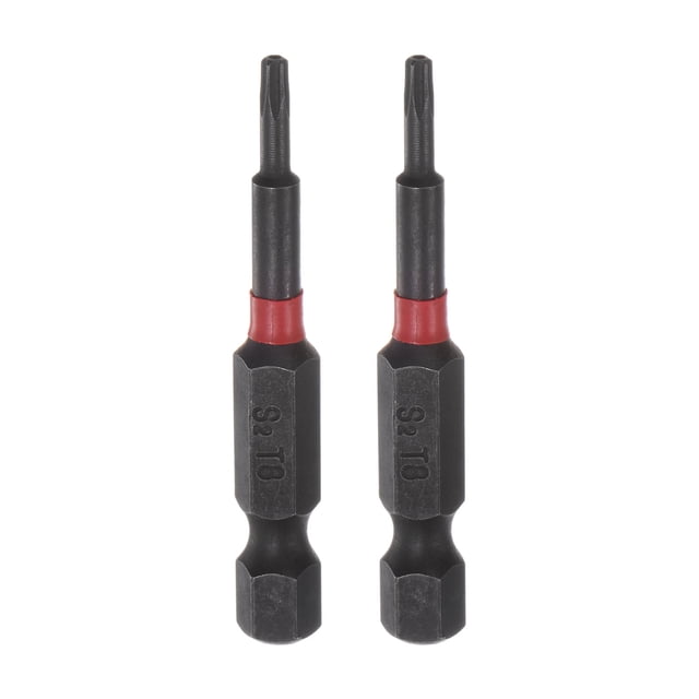 Unique Bargains T8 Magnetic Security Impact Torx Screwdriver Bit 1/4' Hex Shank 2' Length, 2 Pack