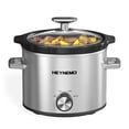 thumbnail image 1 of Olla de cocción lenta pequeña HEYNEMO de 2 cuartos, 3 temperaturas ajustables, olla de cerámica mejorada, fácil limpieza, reduce la pérdida de nutrientes, salsas, guisos y aderezos, acero inoxidable,, 1 of 5