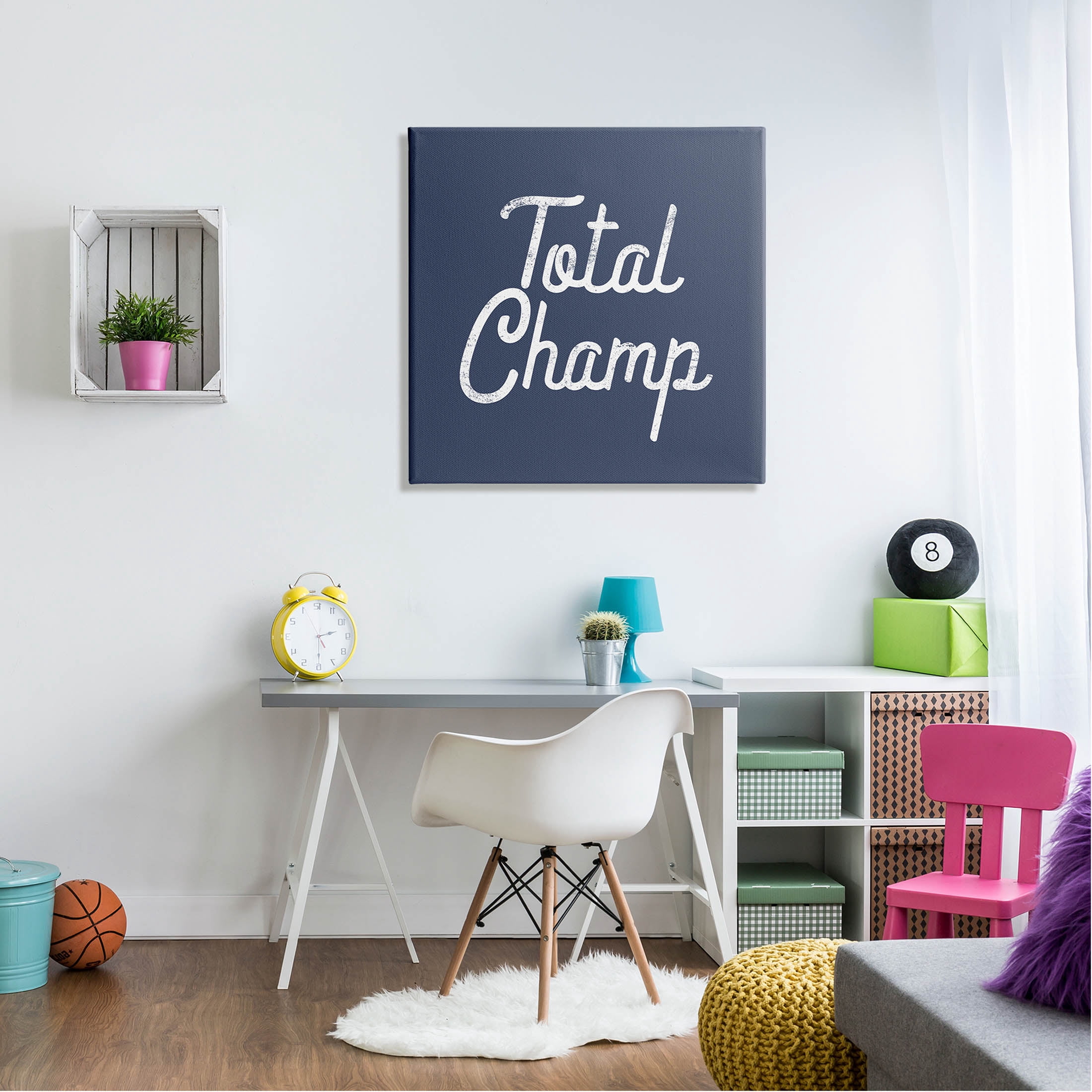 Stupell Industries Total Champ Vintage Phrase Graphic Art Gallery Wrapped Canvas Print Wall Art, Design by Lil' Rue