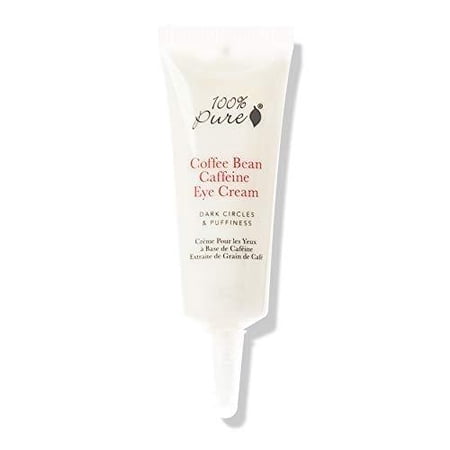 100% Pure Coffee Bean Caffeine Eye Cream, 0.3 oz, Anti-Inflammatory, Brightens Dark Circles