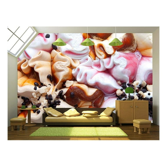 wall26 - Ice Cream Background - Removable Wall Mural | Self-Adhesive Large Wallpaper - 66x96 inches