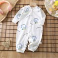 thumbnail image 2 of CAUYDY 0-3M 6-9M 12-18M Preemie Girls One-Pieces Newborn Long Sleeve Sleepwear for Boys Baby Fall Winter Pjs Infant Clothing Sizes 0-3 Months,Light Blue, 2 of 5