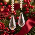 thumbnail image 5 of Christmas Beaded Crystal Hanging Chains 2PC Draping Drop Ornaments, Transparent Acrylic Pendants with Gentle Strands for Xmas Tree Floral Window Banquet Display, Holiday Party Decor Supplies, 5 of 6